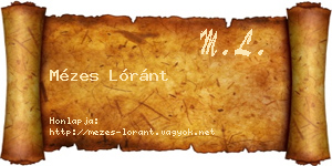 Mézes Lóránt névjegykártya