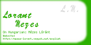 lorant mezes business card
